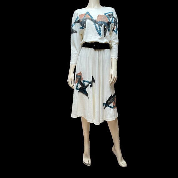 1970s Hand Painted Dress - image 2