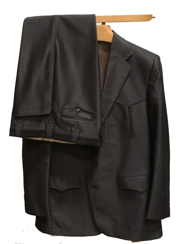 Western Suit Pagano West Shiny Dark Brown Arrow Bl