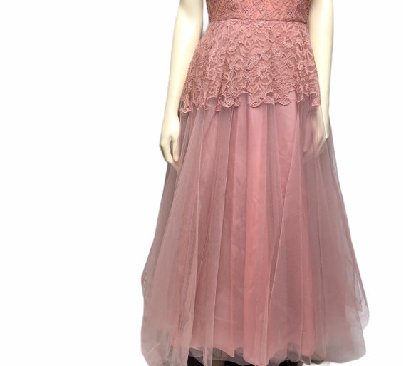 1940 Dress Pink Tulle Evening Gown Glen Joan - image 4