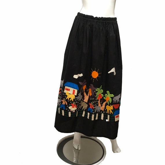 Folk Art Hand Appliqué Skirt Sanibel Florida - image 1