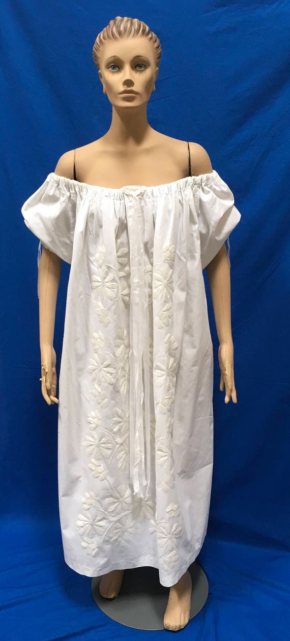 Embroidered Dress XXL White Ethnic Frock Summer We