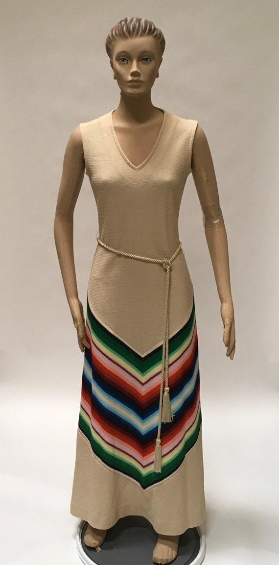 Fred Rothschild Boho Maxi Dress Chevron Stripe