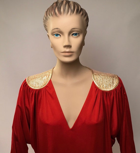 Red Gown Bill Tice Kimono Dress - image 6