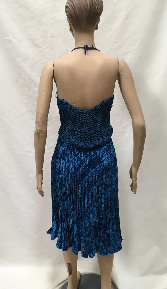 Blue Velvet Skirt Suit Judy Hornby Couture - image 6
