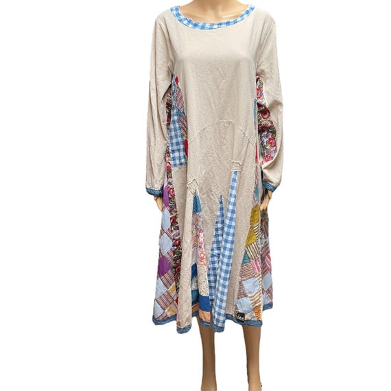 Upcycled Patchwork Midi Dress - image 5