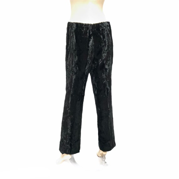 1960s Faux Fur Pantsuit Black Pants Vest - image 8