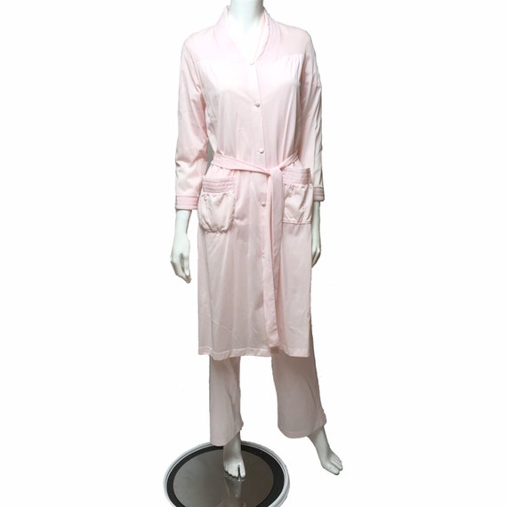 Pink Pajamas and Robe Henson Kickernick Nylon Loun