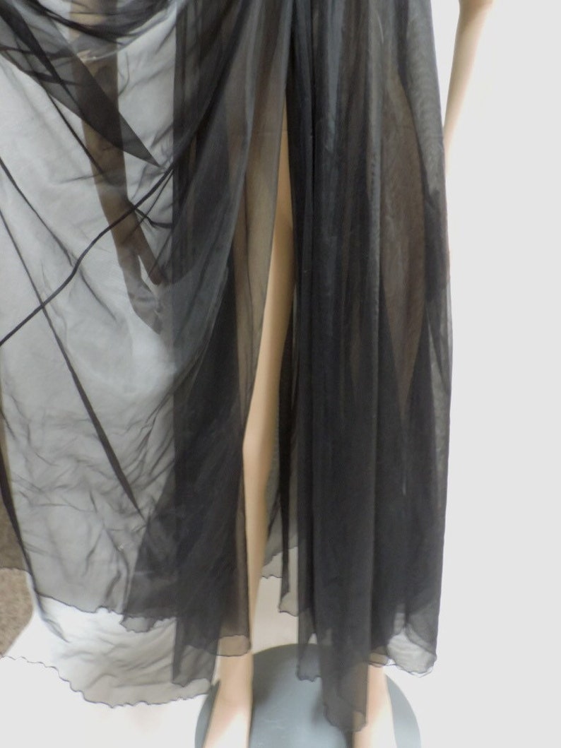 Double Chiffon Lingerie Set Marabou Feather Black Peignoir | Etsy