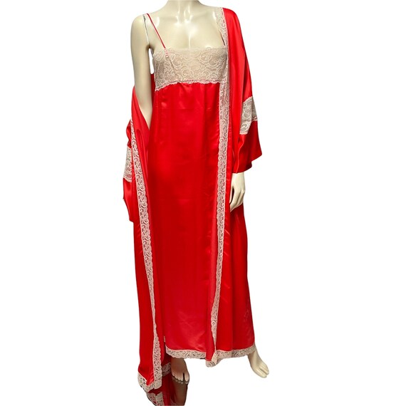 INTIME Peignoir Set Nightgown Robe Red Lingerie - image 2