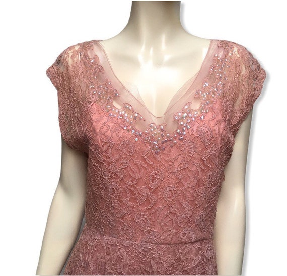 1940 Dress Pink Tulle Evening Gown Glen Joan - image 3