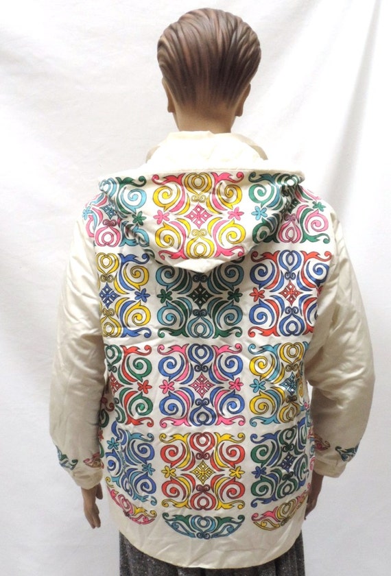 Mr Dino Jacket Large Quilted Abstract Coat Vintage