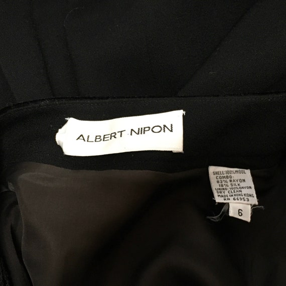 Albert Nipon Coat Dress Black Wool Double Breaste… - image 9