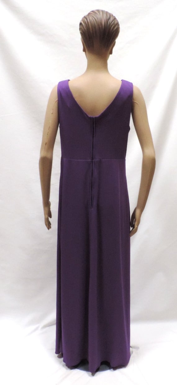 1970s Dress Purple Maxi Sheer Chiffon Beaded Ponc… - image 4