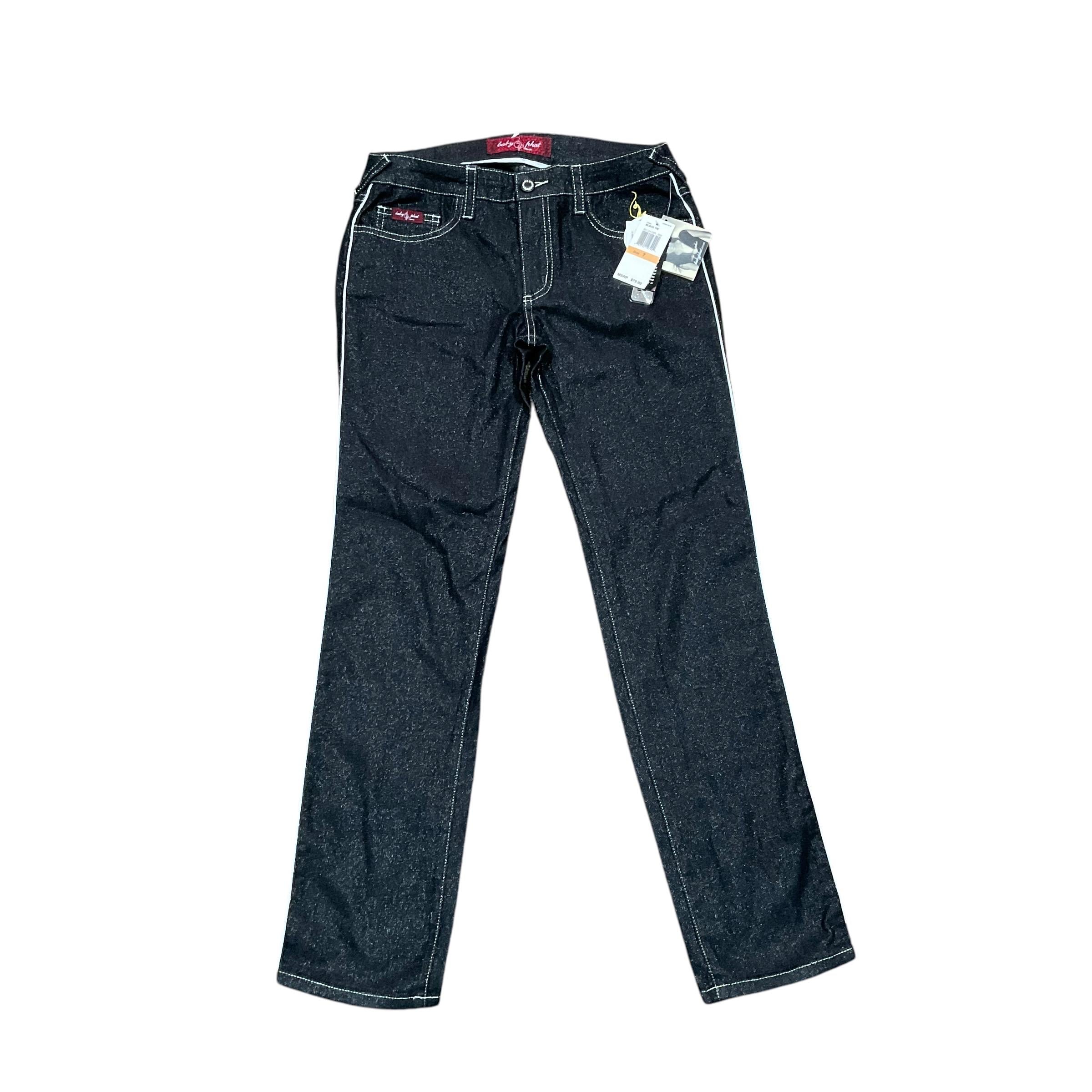 パンツ Rare 00s Archive Glitter Line RigidDenim Miss Me? Rare 2000's Medium Acid Wash Embellished Leopard