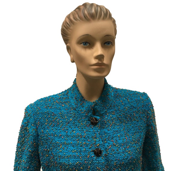 Turquoise Blue Santana Knit Pantsuit The Michael … - image 4