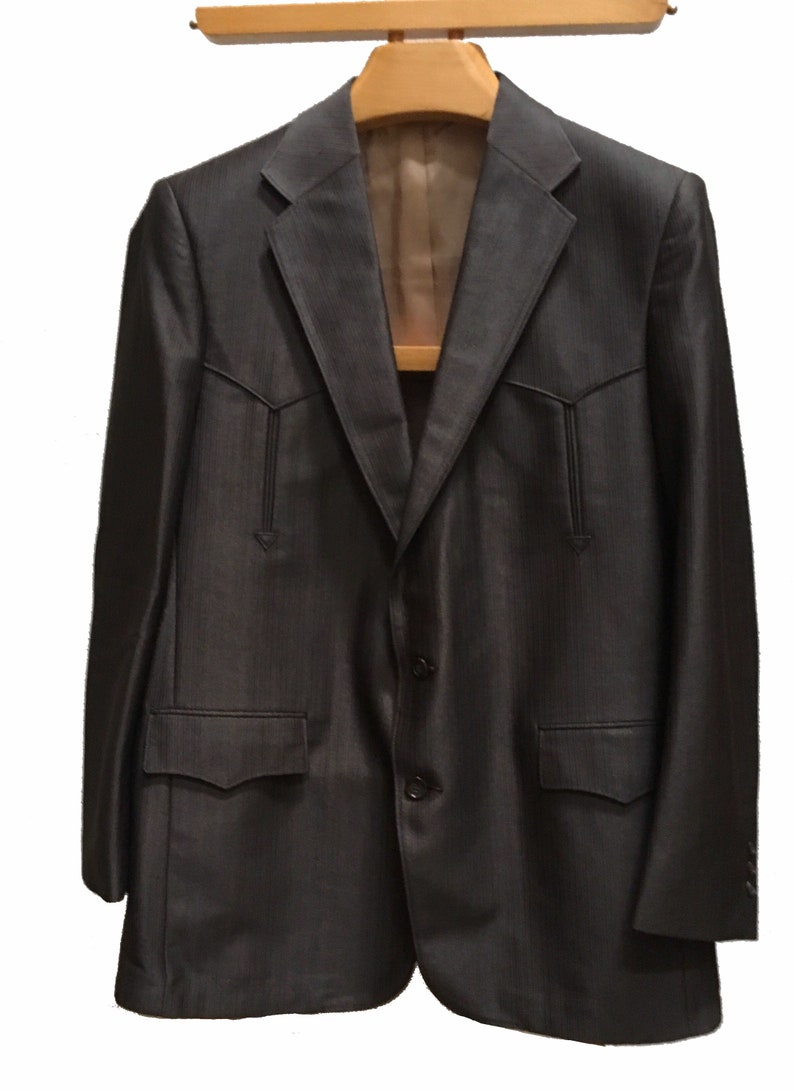 Western Suit Pagano West Shiny Dark Brown Arrow Blazer Vintage | Etsy