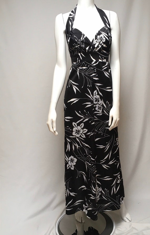 Vintage Sundress Kamehameha Hawaiian Floral Maxi