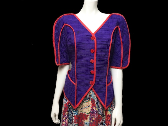 Jeanne Marc Circle Skirt Set Red Purple