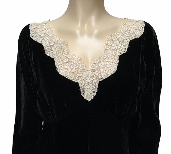 40s Eisenberg Originals Dress Black Velvet - image 8