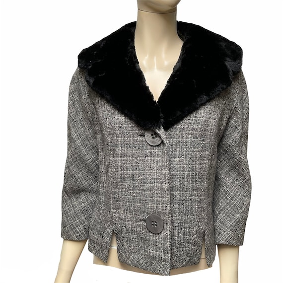 Tweed Fur Blazer Marisa California