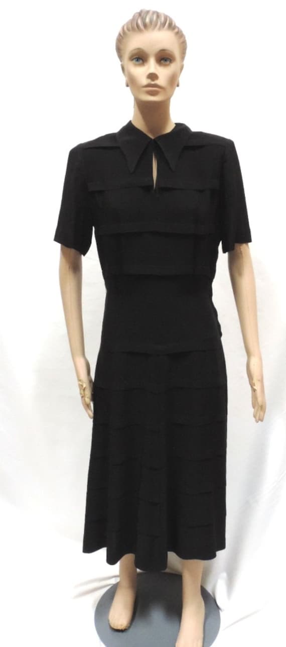 1960s Jeanne Model Dress Black Minimalist