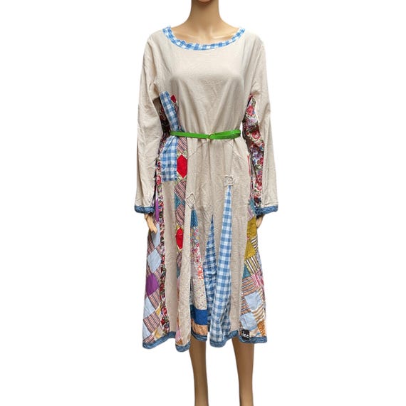 Upcycled Patchwork Midi Dress - image 3
