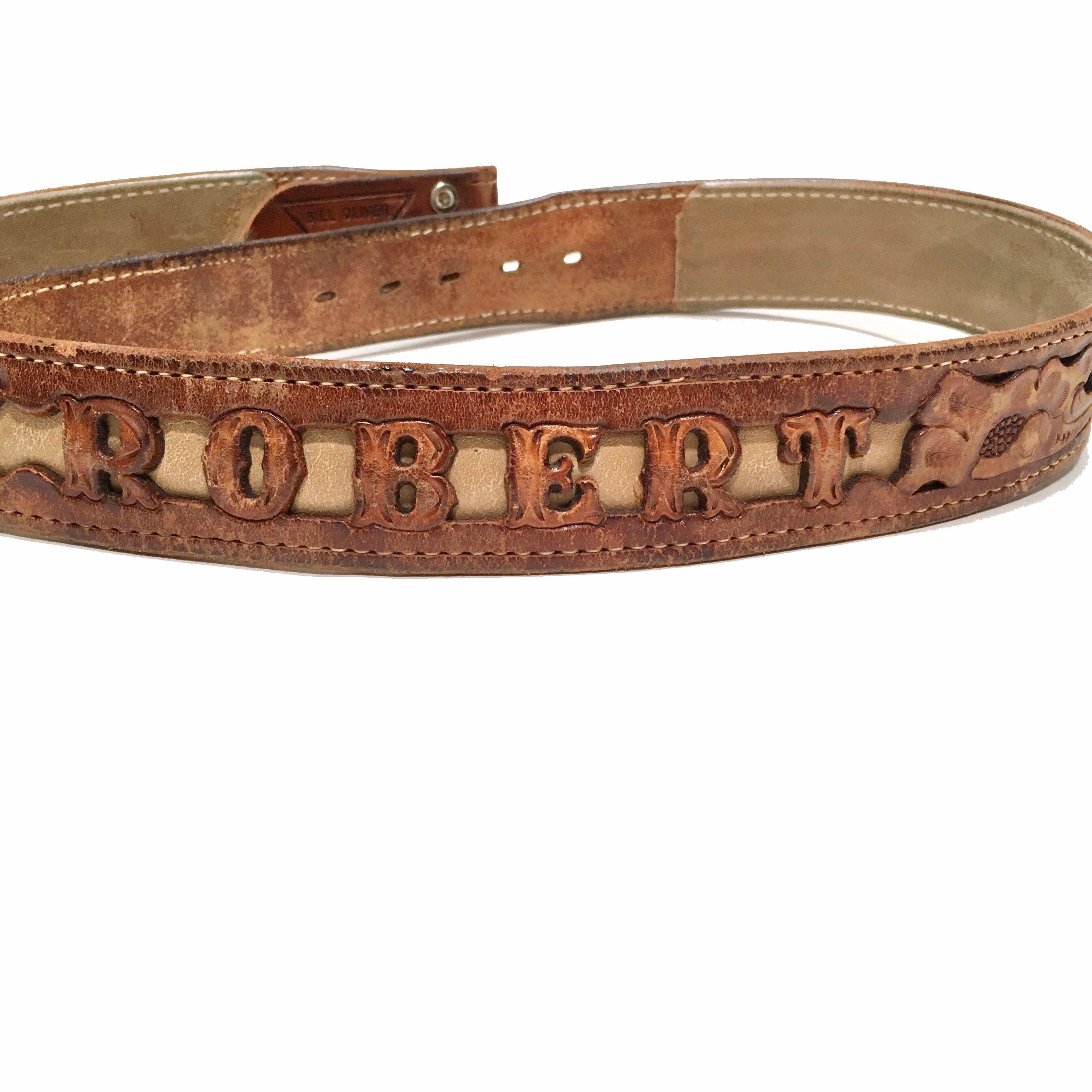 Western Leather Tooled Belt Robert - Etsy display picture 3
