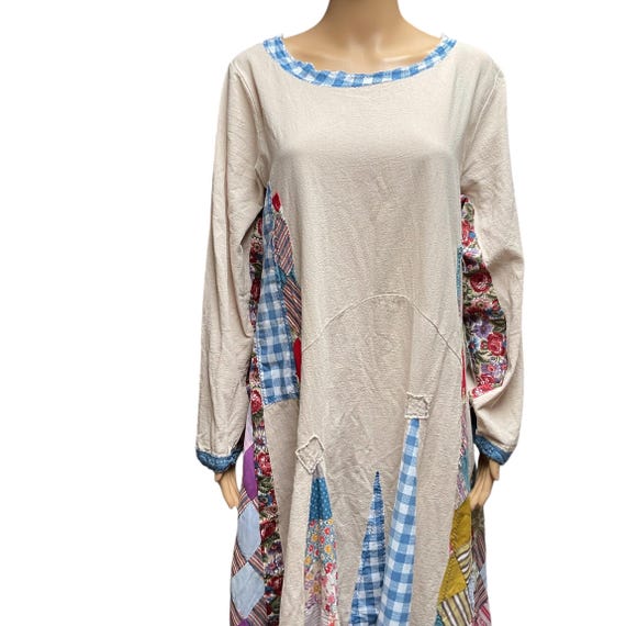 Upcycled Patchwork Midi Dress - image 9