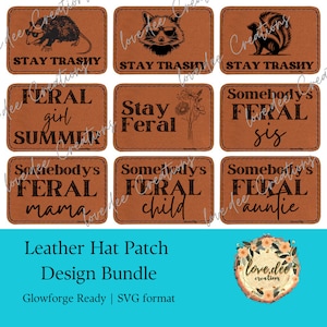 Feral Trucker Hat Patches | SVG, Digital File, Glowforge Ready