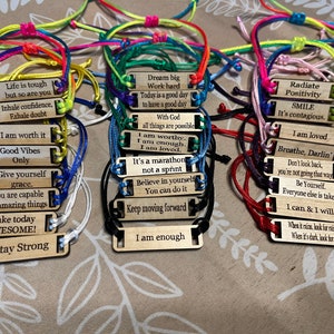 Positivity Bracelet Charms | SVG, Digital File, AI, Glowforge Ready