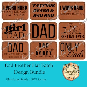 Zestaw naszywek na czapkę DadTrucker | SVG, plik cyfrowy, gotowy do Glowforge