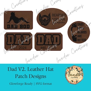 Dad Version 2 bundle Hat Patch Bundle | SVG, Digital File, Glowforge Ready