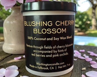 Blushing Cherry Blossom gift romantic friend husband wife candle special occasion valentines for him for her