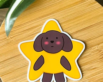 Star Dog Waterproof Sticker – Matte Vinyl Laptop Decal