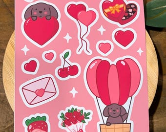 Toby's Love Matte Vinyl Sticker Sheet – Valentine's Day Journal/Planner Stickers