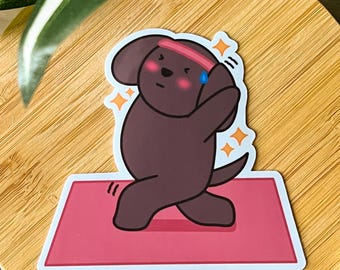 Toby Stretching Sticker - Waterproof Matte Vinyl Laptop Decal