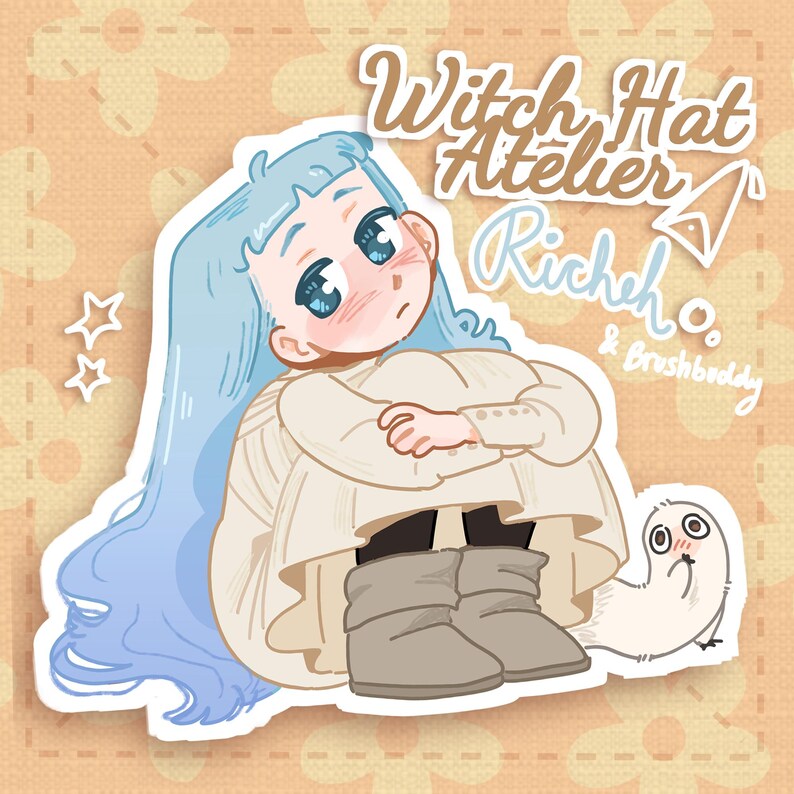 Drawing Richeh Witch Hat Atelier Richeh Sticker - Etsy