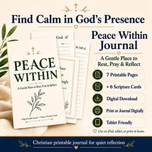 心の平安＋聖句カード｜クリスチャン向けデジタルジャーナル、GoodNotes対応PDF