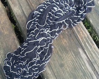 Handspun Yarn, Handspun Art Yarn for weaving, bulky yarn, wool yarn, weaving supplies, weaving Twisted Step Sisters- #4 0.9 oz,  14 yards