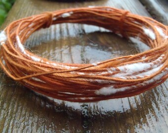 Fiber Wire Core Handspun Art Yarn 24 gauge wire Red Riding Hoods Wolf- Cottonwood Fluff