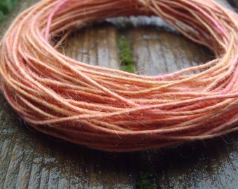 Fiber Wire Core Handspun Art Yarn 24 calibre fil Red Riding Hoods Wolf- Peachy Keen