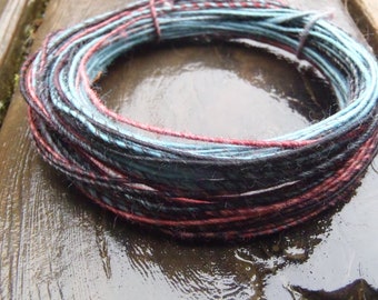 Fiber Wire Core Handspun Art Yarn 24 gauge wire Red Riding Hoods Wolf- 80's Funk