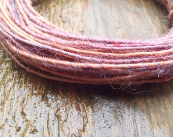 Fiber Wire Core Handspun Art Yarn 24 gauge wire Red Riding Hoods Wolf- Peach Sherbet