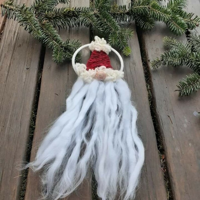 Christmas Santa DIY Kit, Santa Hat Weaving Kit, Handmade Santa, Make it yourself Santa, Holiday Santa, DIY kit, DIY weaving, diy projects image 1