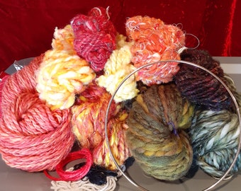 WAFA August dye along weaving kit, Weaving kit, DIY kit, DIY weaving, Do it yourself weaving, weaving project, frame weaving, round weaving