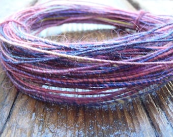 Fiber Wire Core Handspun Art Yarn 24 gauge wire Red Riding Hoods Wolf- Wild Flowers