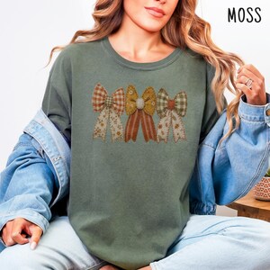 Camisa con lazo de patchwork, camiseta acolchada floral, estilo cottagecore otoñal, estilo de cinta vintage. imagen 8
