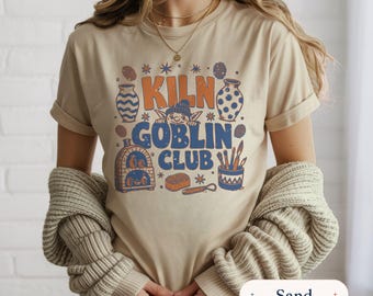 Camiseta Kiln Goblin Club: Ropa de artista de cerámica para estudio de alfarería.