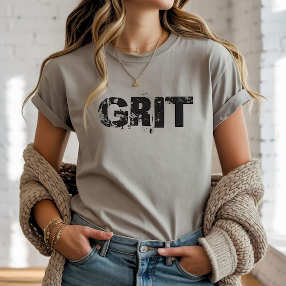 GRIT motivational typography Tee | resilience workout shirt