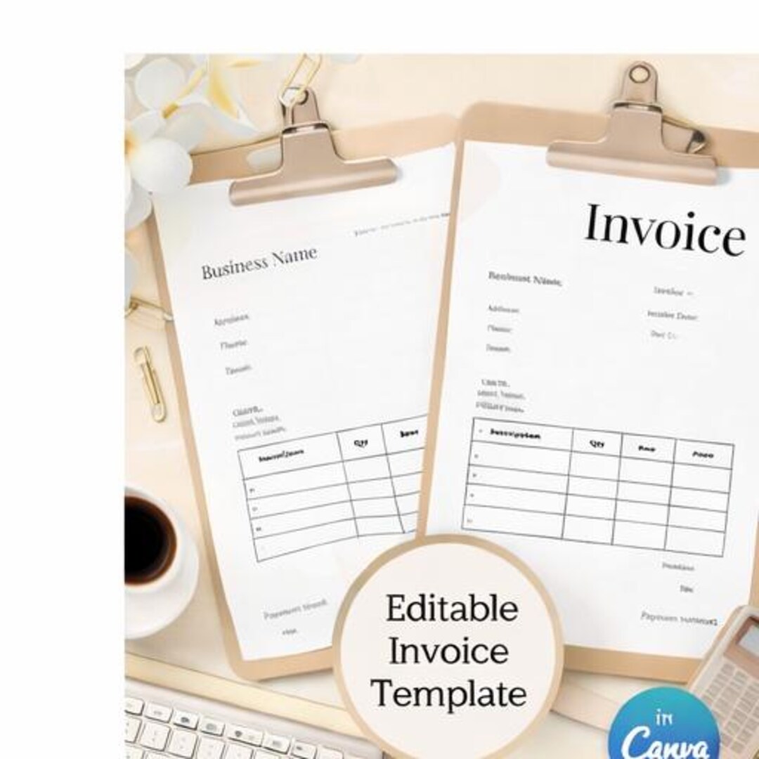 Editable Invoice Template for Small Business – Canva Invoice Template ...